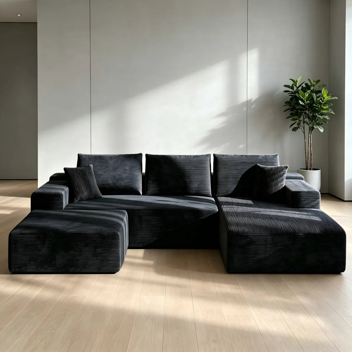 Canapé d'angle 4 places modulable et convertible