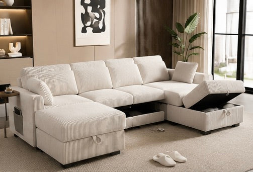 Canapé modulable en U – Velours Moderne Style Scandinave