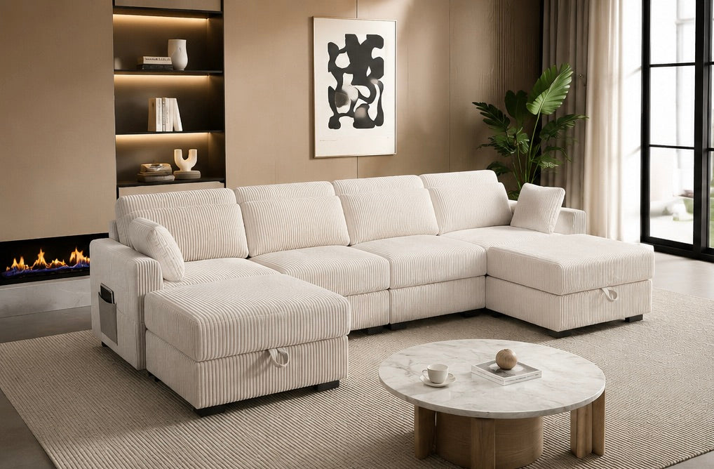 Canapé modulable en U – Velours Moderne Style Scandinave