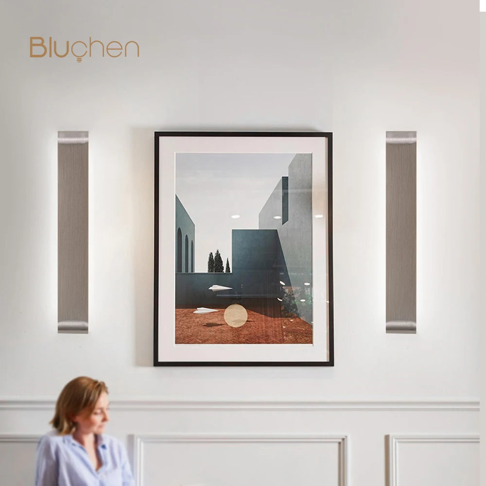 Applique Murale LED Design en Aluminium Brossé – Éclairage Intérieur Moderne