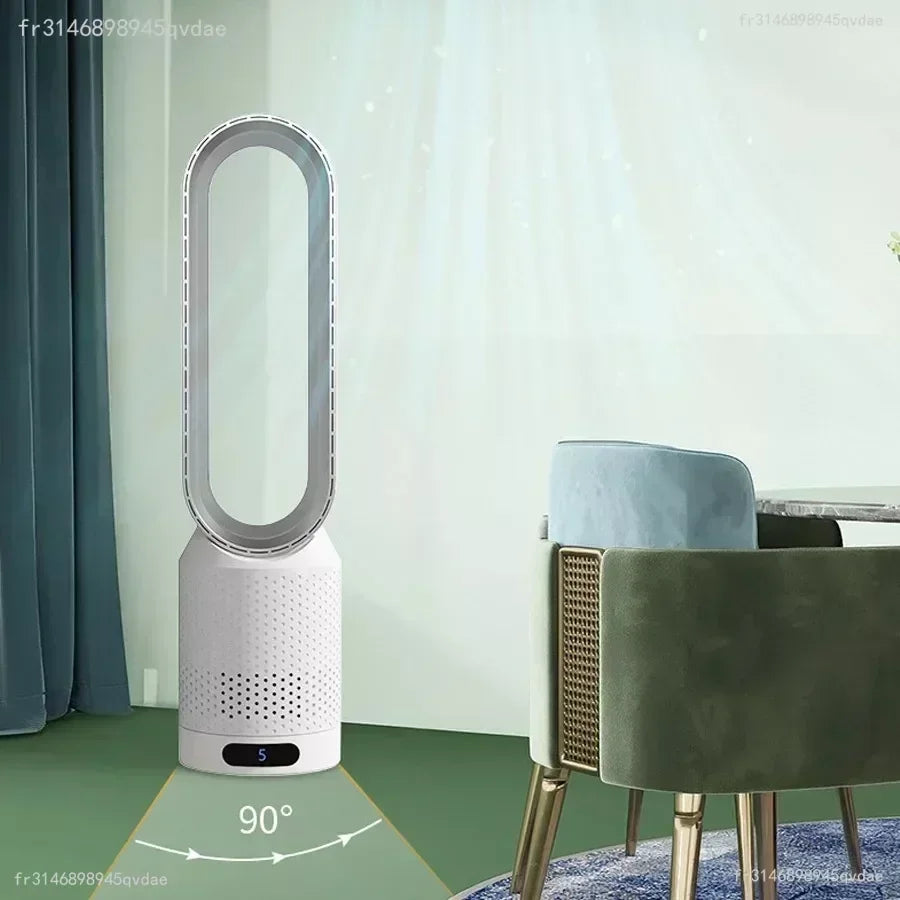Ventilateur Tour Sans Pales Portable avec Purification d'Air, Circulation d'Air et Refroidissement Ultra Silencieux pour Maison, Bureau et Chambre
