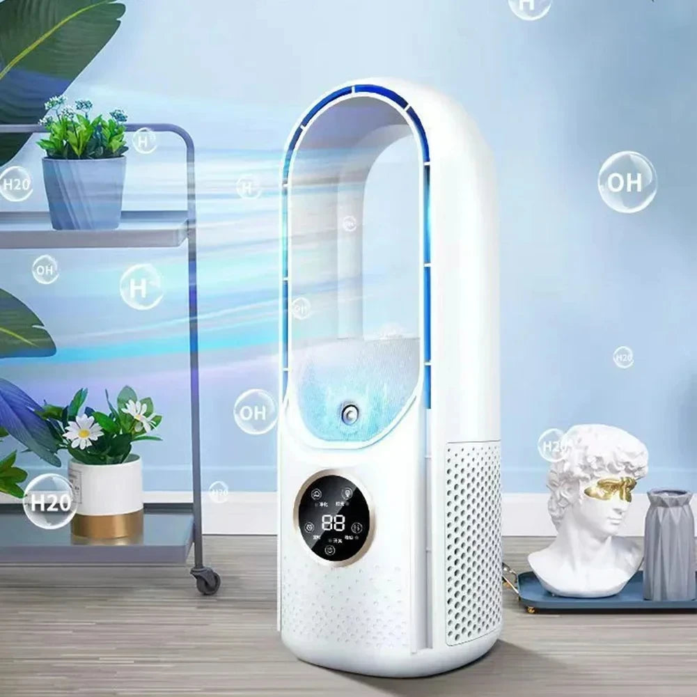 Ventilateur de Bureau Sans Pales Lenovo USB avec Humidificateur – 6 Vitesses, Silencieux, Portable, Réservoir 100 ml