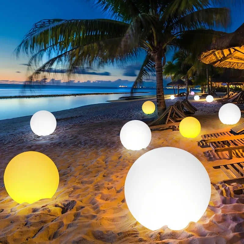 Boule Lumineuse LED RGB Étanche IP65 – Recharge Solaire &amp; USB, Télécommande 24 Touches, 16 Couleurs, Décoration Intérieure et Extérieure