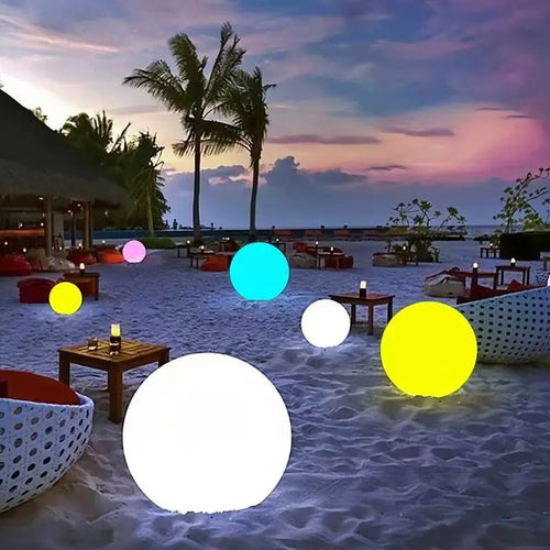 Boule Lumineuse LED RGB Étanche IP65 – Recharge Solaire &amp; USB, Télécommande 24 Touches, 16 Couleurs, Décoration Intérieure et Extérieure