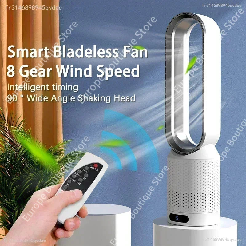 Ventilateur Tour Sans Pales Portable avec Purification d'Air, Circulation d'Air et Refroidissement Ultra Silencieux pour Maison, Bureau et Chambre