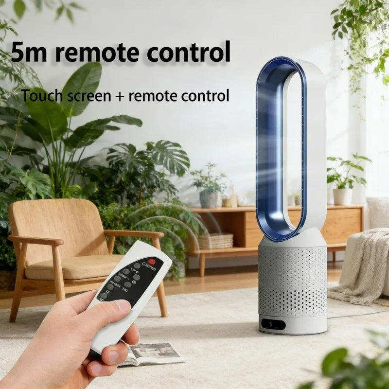 Ventilateur Tour Sans Pales Portable avec Purification d'Air, Circulation d'Air et Refroidissement Ultra Silencieux pour Maison, Bureau et Chambre
