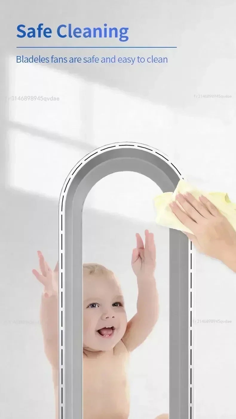 Ventilateur Tour Sans Pales Portable avec Purification d'Air, Circulation d'Air et Refroidissement Ultra Silencieux pour Maison, Bureau et Chambre