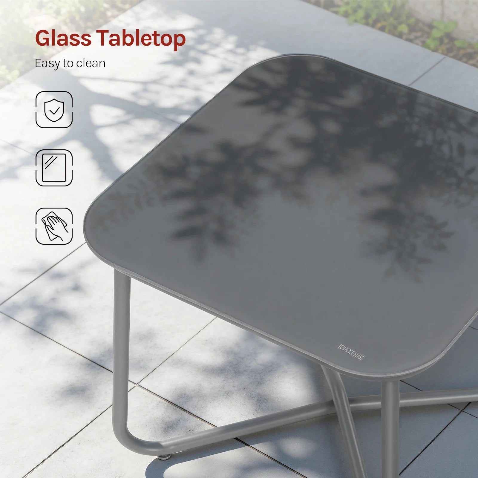 Ensemble Bistro 2 Places avec Table en Verre