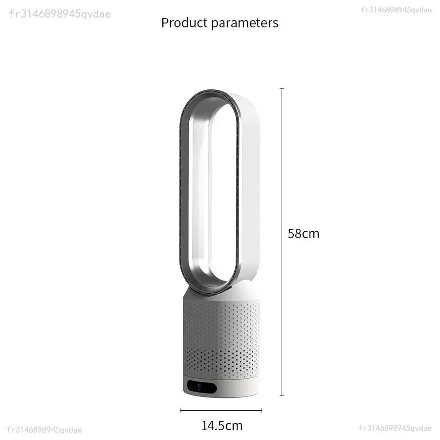 Ventilateur Tour Sans Pales Portable avec Purification d'Air, Circulation d'Air et Refroidissement Ultra Silencieux pour Maison, Bureau et Chambre
