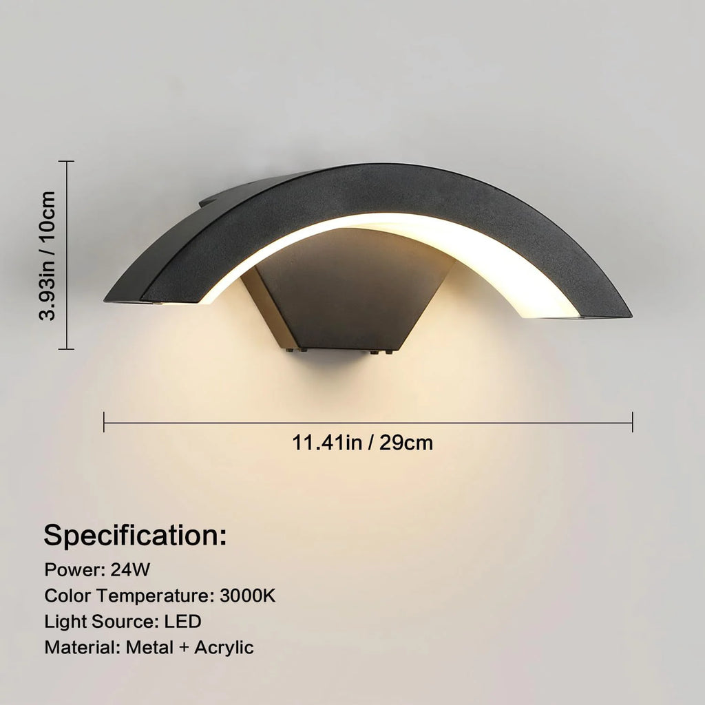 Applique Murale LED Extérieure 24W Étanche – Noir