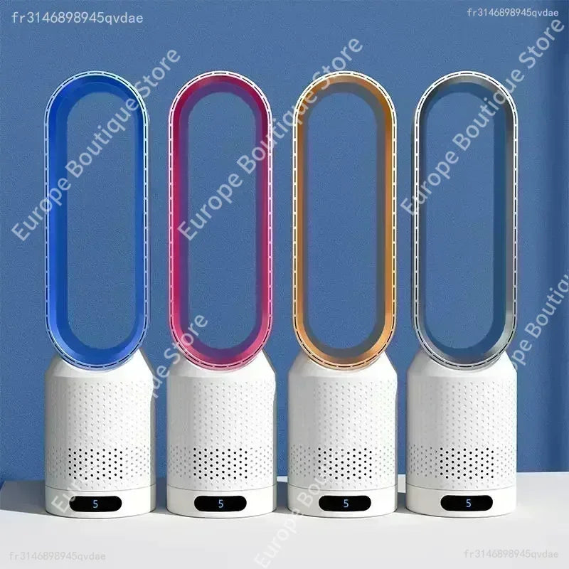 Ventilateur Tour Sans Pales Portable avec Purification d'Air, Circulation d'Air et Refroidissement Ultra Silencieux pour Maison, Bureau et Chambre