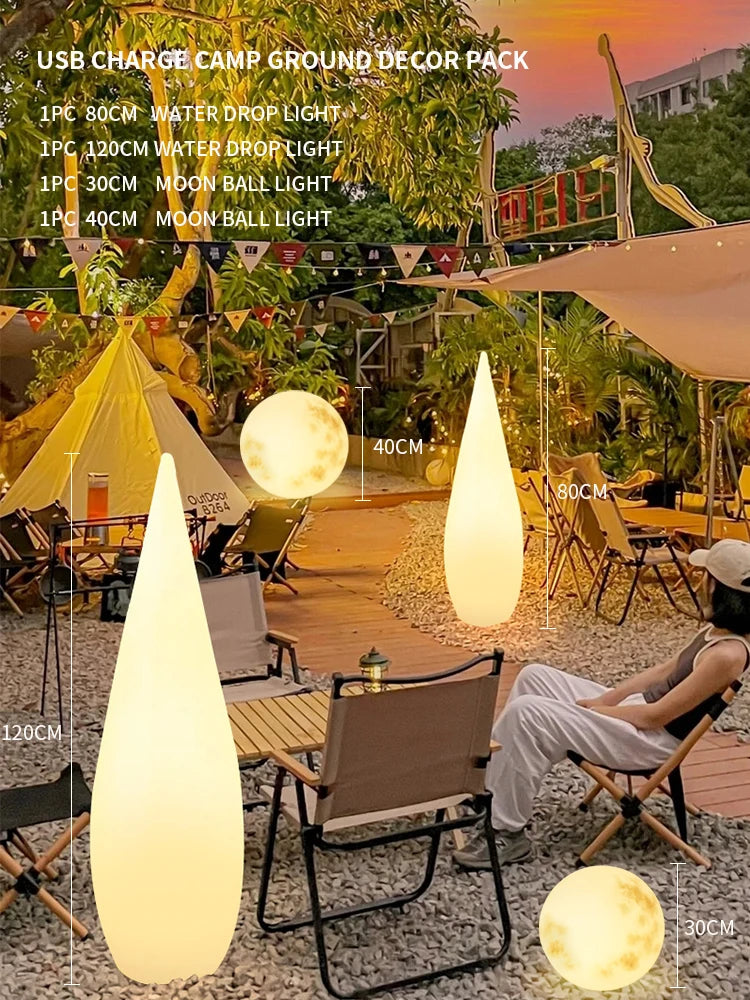 Lampe LED Solaire en Forme de Goutte d'Eau RGB – Recharge USB, Télécommande, 16 Couleurs, Étanche IP65, Décoration Intérieure et Extérieure