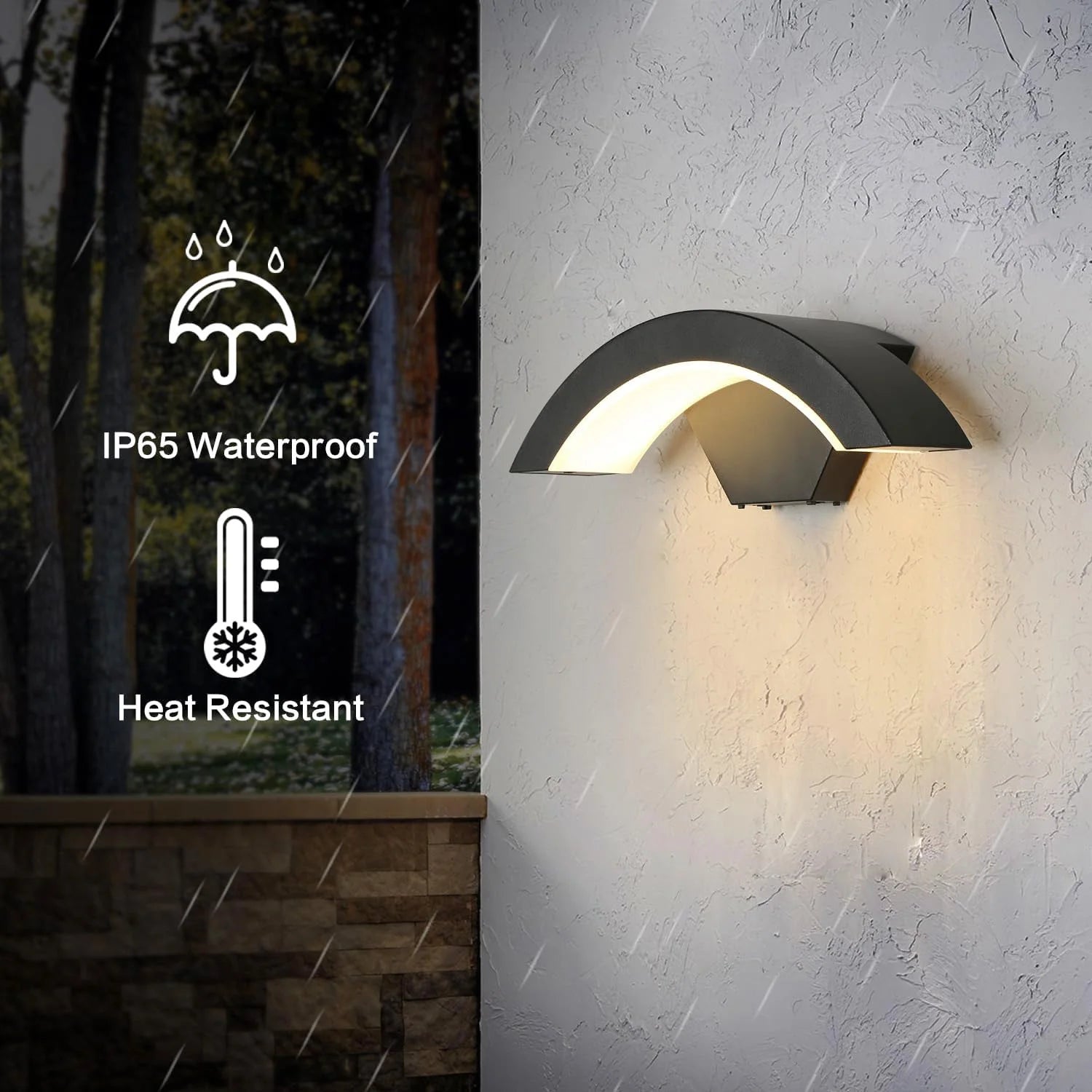 Applique Murale LED Extérieure 24W Étanche – Noir